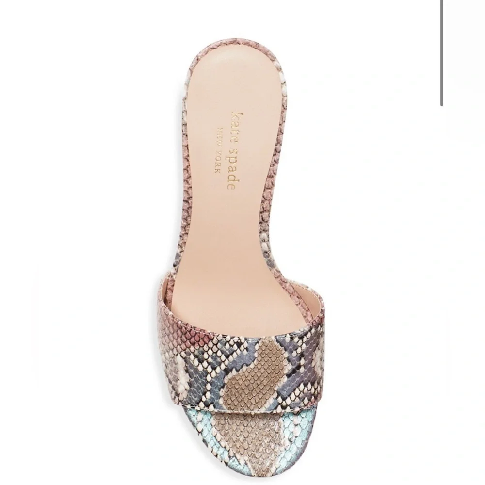 Kate Spade New York Savvi Snakeskin Embossed Leather Mules